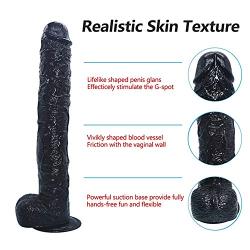 MXJYB 16.93 Inch Huge Long Handsfree Female Personal Massager Lifelike Big Monster Massage Wand Adult Fun Sexea Supplies MXJYB (Color : Black)