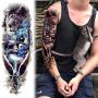 VANTATY 8 Sheets Extra Large 3D Realistic Animals Full Arm Temporary Tattoos For Men Women Fake Arm Sleeve Tattoo Maori Wolf Stickers Sexy Fox Tiger Flower Big Leg Tatoos Adults Gangster Girl Kid Lion