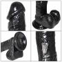 G-aouZhi Soft and High Quality Waterproof PVC Wand Massager for Adult Women Personal Handfree Play with Powerful Sucker Black Easy to Clean