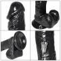 G-aouZhi Soft and High Quality Waterproof PVC Wand Massager for Adult Women Personal Handfree Play with Powerful Sucker Black Easy to Clean