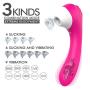 Clitoral Sucking Dildo Vibrator, Waterproof G-Spot Clit Massager for Female with 10 Suction & 9 Vibration, Rechargeable Nipple Stimulator Adult Sex Toys for Women and Couples (Pink)