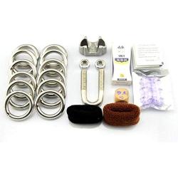 Amyove Penis Extender Load 12pcs Weights Ring Stretcher Enlargement System Kit Cock Growth, Stainless Steel Penis Extender Kit