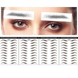 DAGEDA Brown 40 Pairs 4 PC 4D Eyebrow Transfers Stickers, Long Lasting Natural Waterproof Bionic Eyebrow Water Transfer Tattoo Eyebrow Sticker For Woman Man Makeup Tool（#ZX-008）