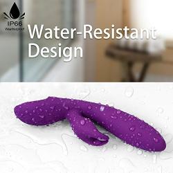 Wireless Vibration Massager, Personal Handheld Wand Massager with Dual Motors USB Rechargeable Waterproof Massager for Therapeutic and Relaxation-Purple