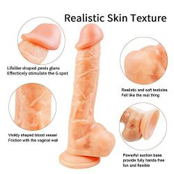 JSCRlove 9.1 Inch Realistic Ultra Soft-Ďîldɔ Flesh Realistic Dual Density Toy Realistic Soft Suction Cup Toy Women Socks