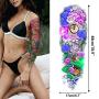 Sleeve Tattoos for Women Teen Girls and Kids,Full Arm Japanese Tattoo Flowers,Waterproof and Long-Lasting Body Art Realistic Tattoo Stickers