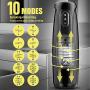 Male Masturbator-10 Rotating,Trusting Models,3 Moans Interaction 3 in 1 Adjustable Hands-Free Automatic Men Masturbation Cup Stroker Toys with Visible 3D Textured Sleeve