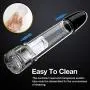 Electric Male Masturbator Cup with Powerful Suction - 2 in 1 Vacuum Pump for Penis Stimulation and Enhancement Training, Fondlove 3D Realistic Transparent Stroker for Men Masturbation