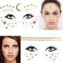 Konsait 8 Sheets Face Tattoo Sticker Metallic Temporary Transfer Tattoo Waterproof Face Jewels for Women Girls Make Up Dancer Costume Parties, Shimmer Glitter Gold Tattoos,Scale Tears Butterfly Freckl Konsait 8 Sheets Face Tattoo Sticker Metallic Temporary Transfer Tattoo Waterproof Face Jewels for Women Girls Make Up Dancer Costume Parties, Shimmer Glitter Gold Tattoos,Scale Tears Butterfly Freckl