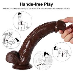 Realistic Dildos, Xocity, Big Dildos with Strong Suction Cup for Hand-Free Play Vagina G-spot Anal Simulate, Adult Sexy Toy for Men Women Female Couples