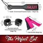 Handcuffs Sex Play For Adults With Satin Blindfold, Sex Whip Spanking Paddle. Handcuffs Sex Play For Adults With Satin Blindfold, Sex Whip Spanking Paddle.