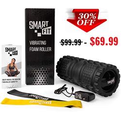 SmartFit_ Vibrating Foam Roller. 3-Speed Vibration Modes. Improved 3-D Surfaces. Effect of a Therapists Massage. Electric Massage Roller Helps to Relax and Recovery Muscles.