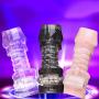 xinYxzR Male Vibrating Penis Enlargement Sleeve Reusable Condoms Cock Ring Sex Toys White