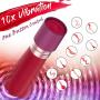 Bullet Vibrator for Clit Stimulation, Discreet Mini Lipstick Vibe with 10 Vibration Modes Rechargeable Waterproof G-spot Stimulator Sex Toys for Women (Red)