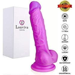 Dildo, Louviva Adult Sex Toys 6 Inch Dildo with Strong Suction Cup for Women Vaginal G-spot Anal Play