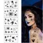 AYRXG 10Sets Halloween Spider Tattoo Halloween Temporary Face Tattoos Stickers Durable Waterproof Creepy Fancy Costume Party Spider Web Stickers AYRXG 10Sets Halloween Spider Tattoo Halloween Temporary Face Tattoos Stickers Durable Waterproof Creepy Fancy Costume Party Spider Web Stickers