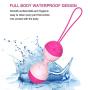 Seamless Waterproof Design Massager Ball with 10 Powerful Silent Vibration Mode,Wireless Remote Control,USB Rechargeable,Perfect Match Kegel Ball for Treating Muscle Pain and Sport Recovery (Pink)