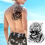 COKTAK 11 Sheets Cool Full Arm Temporary Tattoos For Men Body Sleeve Fake Military Warrior Tattoo Stickers Rose Beast Wolf Lion Tiger Eye Totem Extra Large Tatoos Women Leg Half Armband Animal Adults