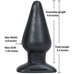 Doc Johnson Platinum Premium Silicone - The Super Big End - 5.5 in. Long and 2.3 in. Wide - Large Silicone Butt Plug with Flared Safety Base - Advanced Anal Toy - Charcoal