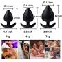KM19-3Pcs/Size Silicone Plug Anale T-Base Soft Medical Grade Silicone Plug for Beginner (Black)