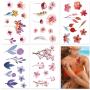 30 Sheets Watercolor Flowers Temporary Tattoos Stickers for Women Girls and Kids