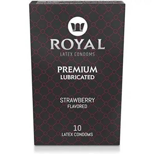 Royal Condoms - Strawberry Flavored and Scented – Ultra Thin Latex, Premium Lubricant, Organic, Vegan, Nitrosamine Free, Gluten Free, Non-Toxic, Cruelty Free, 10 Pack Royal Condoms - Strawberry Flavored and Scented – Ultra Thin Latex, Premium Lubricant, Organic, Vegan, Nitrosamine Free, Gluten Free, Non-Toxic, Cruelty Free, 10 Pack