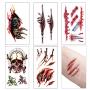 10 sheets 3D Halloween Tattoo Sticker 2021 new Halloween Temporary Tattoos Halloween scary wound Stickers for Man Women Adults Halloween Cosplay Party Decoration