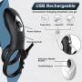 Vibrating Cock Ring with Adjustable Strap, 9 Vibration Modes Double Penis Ring with Remote Control Rechargeable Waterproof Clit Vibrator Sex Toys for Men, Women and Couples (Black)
