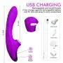 Maison-Market Clitoral Sucking Vibrator Dildo, G-spot USB Rechargeable Clitoris Stimulator Waterproof Clit Sucking Toys with 9 Vibration and Sucking Modes for Women and Couple Play