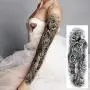 Leoars Extra Temporary Tattoo Black Tattoo Full Arm Sleeve Temporary Tattoo Stickers Body Atr for Man Women, 6-Sheet Leoars Extra Temporary Tattoo Black Tattoo Full Arm Sleeve Temporary Tattoo Stickers Body Atr for Man Women, 6-Sheet