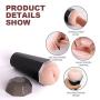 Male Masturbator Cup Pocket Pussy Stroker, SHEQU Realistic Silicone Vagina Pocket Masturbation Cup Adult Sex Toys Men for Virgin Vaginal Sex (Sexy Black Lily)