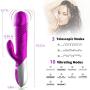 G Spot Rabbit Vibrator for Clitoris Stimulation Pleasure Heating Waterproof Rechargeable Rotating Realistic Dildo with 10 Powerful Vibration 3 Thrusting Modes Quiet Dual Motor Sex Toy for Women Couple