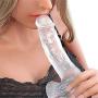 7 inch Clear Glass Lifelike Real Feel Boy Skin Women Massage Waterproof Toy