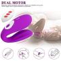 Couple Vibrator & G Spot Vibrator Remote Partner Vibrator Waterproof Rechargeable Dual Pleasure 12 Vibration Clitoris Nipple Vagina Orgasm Vibrator Sex Toy for Women Solo or Couples Fun (Purple)