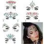 COKOHAPPY 6 Sets Rhinestone Mermaid Face Jewels Tattoo - BODY STICKERS Crystal Tears Gem Stones Bindi Temporary Stickers (Collection 1)