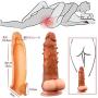 LI yuan Realistic Penis Extension Cock Sleeve Reusable Silicone Penis Enlarger Condom for Men Dildo Enhancer Couple Sex Toys