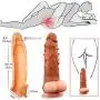 LI yuan Realistic Penis Extension Cock Sleeve Reusable Silicone Penis Enlarger Condom for Men Dildo Enhancer Couple Sex Toys