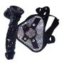 MXYLYM9 Relaxing Stick, Strap Pants Artificial Powerful Big Waterproof Big Head Health Bendable Suction Cup Base PVC+ Artificial Leather Pants Leopard Black (L:9.45inch, W: 1.89inch)
