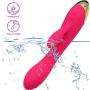 MEIPER Computer LED Rotating Light Vibrator Silent Force with USB Cable Rechargeable Gift Set - -Waterproof Powerful Multi Speed Vibration Perfect on Back Legs Hand Pains Sports Recovery (pink-mr828)