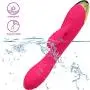 MEIPER Computer LED Rotating Light Vibrator Silent Force with USB Cable Rechargeable Gift Set - -Waterproof Powerful Multi Speed Vibration Perfect on Back Legs Hand Pains Sports Recovery (pink-mr828)