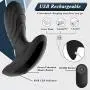 Vibrating Butt Plug Prostate Massager, Rechargeable Silicone Anal Vibrator with 10 Powerful Stimulation Patterns Remote Control Waterproof Anal Sex Toys for Men Women and Couples (Full Black)