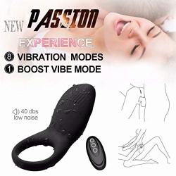 Vibrating Cock Ring, Remote Control 9-Speed Penis Ring Vibrator Medical Silicone Waterproof Rechargeable Powerful Vibration Sex Toy for Male and Couples