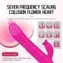 Pleasure Telescopic Cordless Sucking Dual Motor Long USB Cable Rechargeable Quiet 12 Modes Waterproof Wireless Rábbit Vǐbrǎtǒr Products Fantastic Vibrating Wand Rose Red