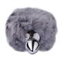 Funny Rabbit Bunny Tail Metal Device Toy Valentines Day present Bunny Anal Plug Tail (L, Gray)