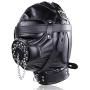 Leather Bondage Mask Full Face Mask Mouth Gag Mask Fetish Adults BDSM Sex Toy