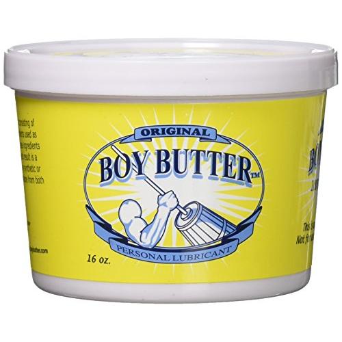 Boy Butter 16oz Personal Lubricant | Natural Coconut Oil & Organic Silicone | Non Staining, Washable & Slick Lube for Adult Men, Women & Couples | Original Formula Oil Based Cream Made in The USA