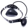 Inflatable Mouth Gag Bound Masks - Davidsource Studded Faux Leather Panel Gag Open Mouth Plug Head Harness Restraints Kit (Padlock 1 Piece)