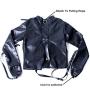 Sexy Leather Bondage Jacket Restraint Suit - Forced Binding Clothing Restriction Neck Sleeves Finger Binding Leather Body Harness Lockable Adjustable Adult Sex Toys Fetish Costume