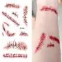 Halloween 30 Sheet Temporary Face Tattoo Decals Sticker 3D Zombie Scar Fake Bloody Wound for Cosplay Party Halloween Waterproof Masquerade Prank Prop Decorations Makeup for Women Men kids Halloween 30 Sheet Temporary Face Tattoo Decals Sticker 3D Zombie Scar Fake Bloody Wound for Cosplay Party Halloween Waterproof Masquerade Prank Prop Decorations Makeup for Women Men kids