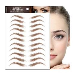 Aaiffey Hair-like Authentic Eyebrows 4D Brown Natural Tattoo Eyebrow Stickers Waterproof Imitation Ecological Lazy for Woman & Man Makeup Tool 10 Pcs